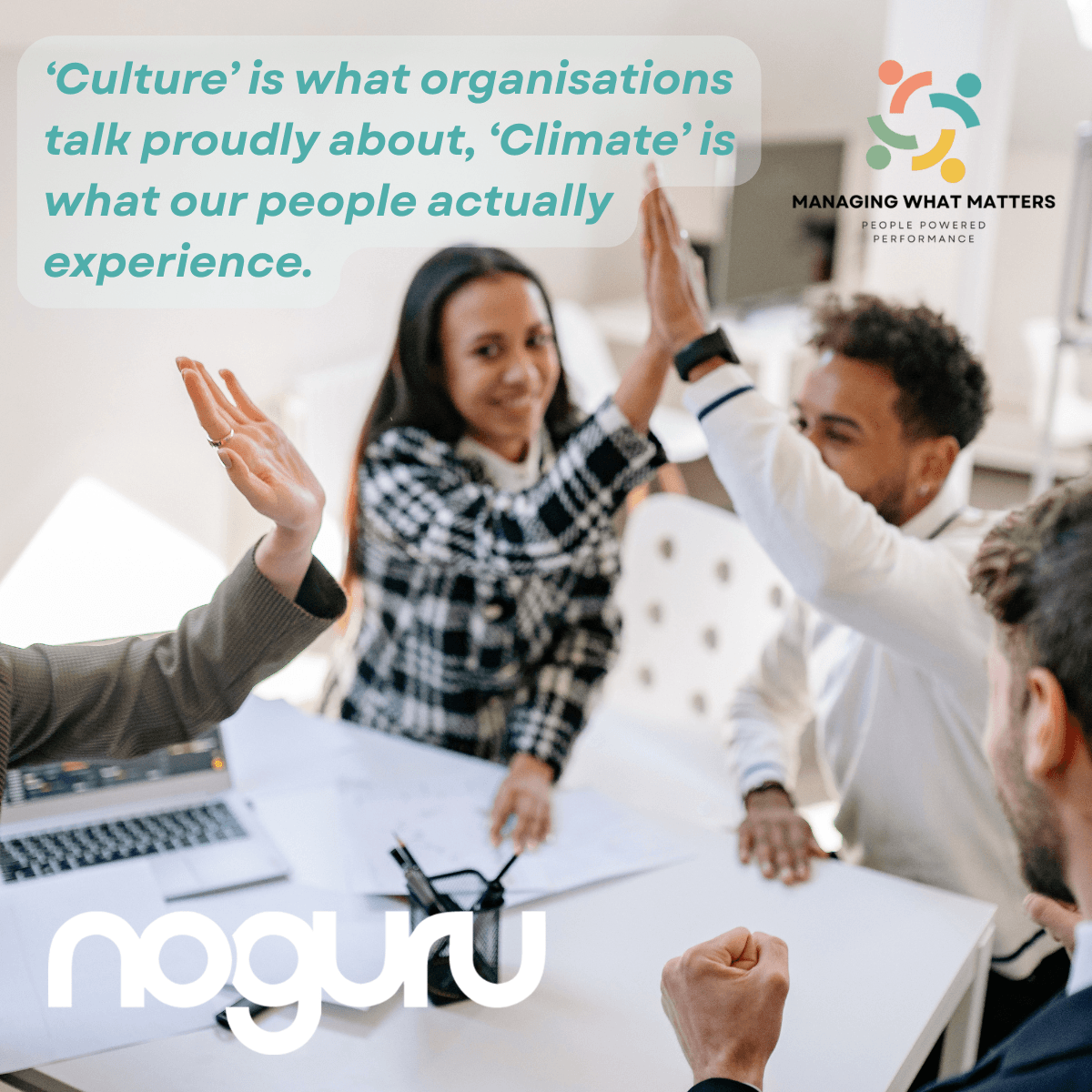 Managers in happy workplace Culture v Climate